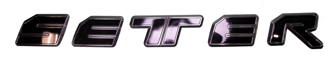 Malibu "Setter" decal in black with a glossy finish, designed for vehicle customization.