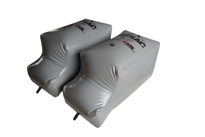 Rear FatSac for Axis PNP, 900 lbs capacity, inflatable water ballast for wakeboarding boats, silver color, durable material.