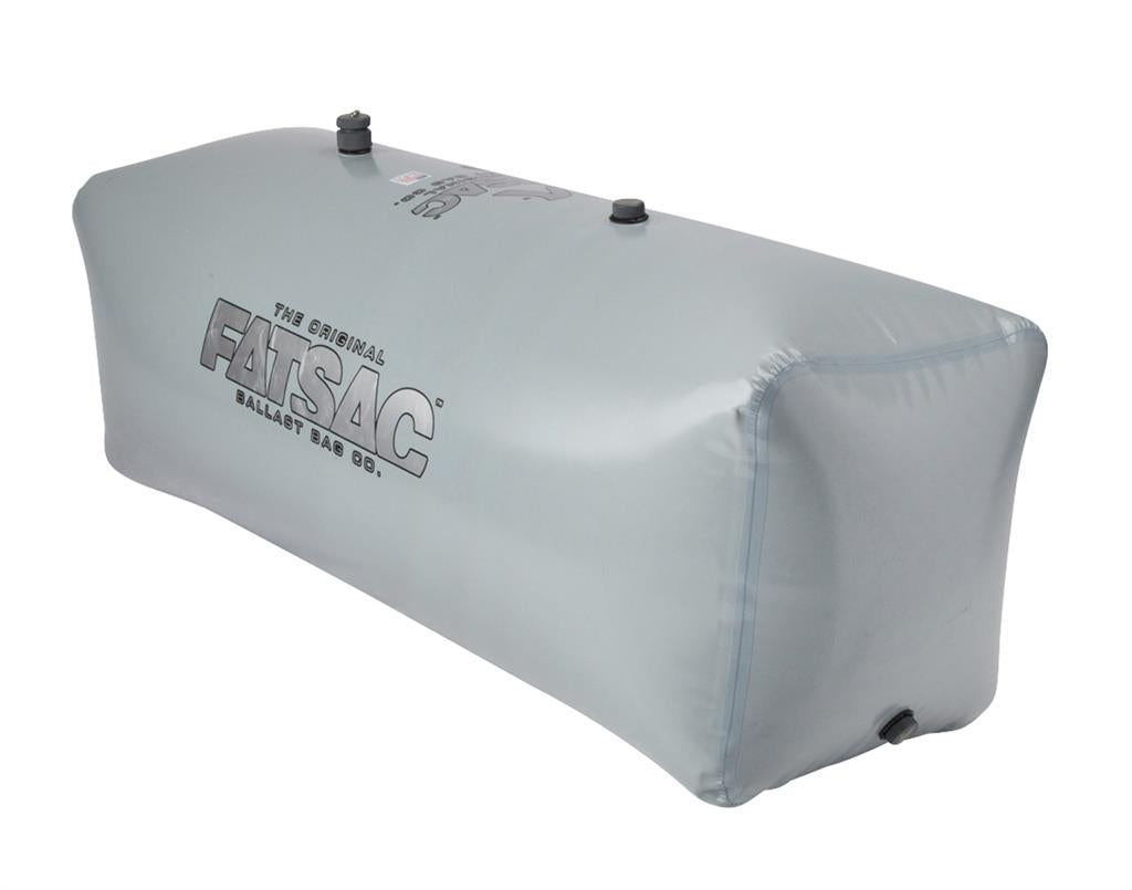 Gray universal 750lb fat sac ballast bag with durable material and multiple valve openings for vehicle suspension use.