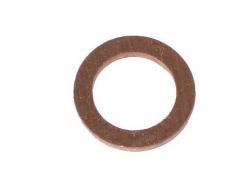 Copper washer with a banjo UFP design, used for sealing and securing in plumbing or hydraulic connections.