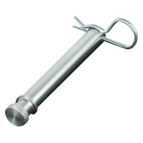 B&amp;W TOW &amp; STOW adjustable ball mount with a metal shank and hook for secure trailer hitch connection.